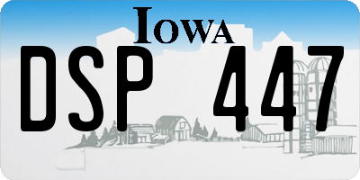 IA license plate DSP447