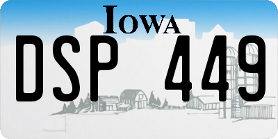 IA license plate DSP449