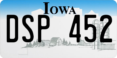 IA license plate DSP452