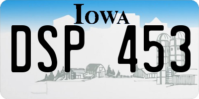 IA license plate DSP453