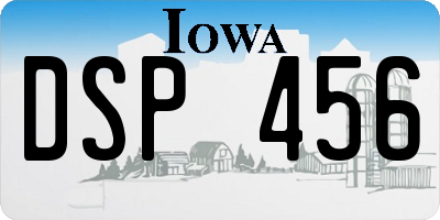 IA license plate DSP456