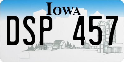 IA license plate DSP457