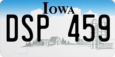 IA license plate DSP459