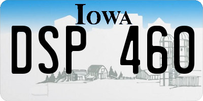 IA license plate DSP460