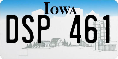 IA license plate DSP461