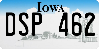 IA license plate DSP462