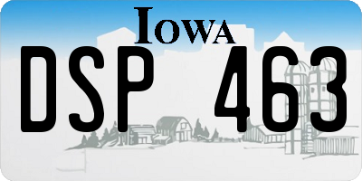 IA license plate DSP463