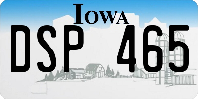 IA license plate DSP465