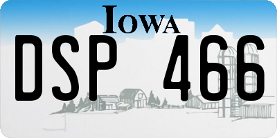 IA license plate DSP466