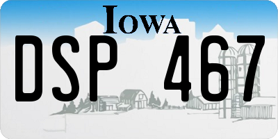 IA license plate DSP467