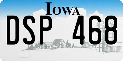 IA license plate DSP468