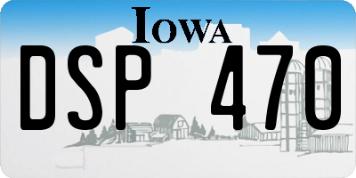 IA license plate DSP470