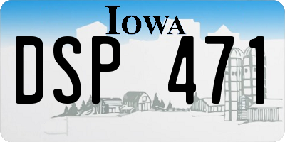 IA license plate DSP471