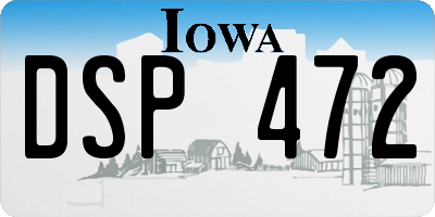 IA license plate DSP472