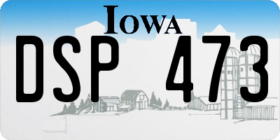 IA license plate DSP473