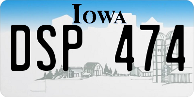 IA license plate DSP474