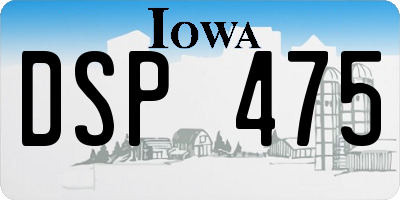 IA license plate DSP475