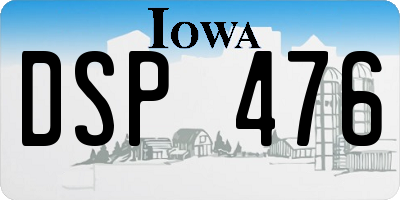 IA license plate DSP476