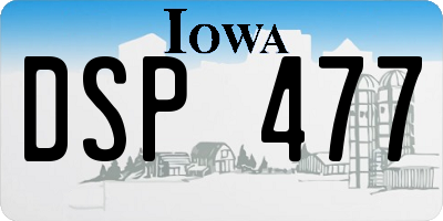 IA license plate DSP477