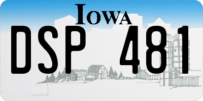 IA license plate DSP481