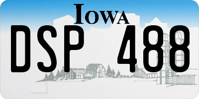 IA license plate DSP488