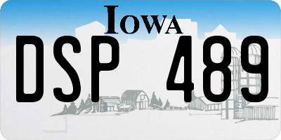 IA license plate DSP489