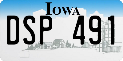 IA license plate DSP491