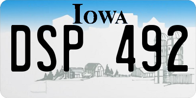 IA license plate DSP492