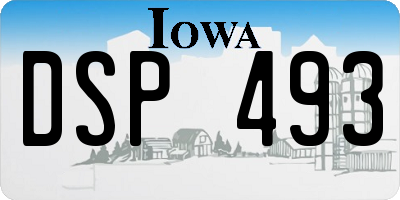 IA license plate DSP493