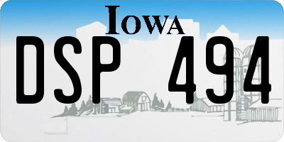 IA license plate DSP494