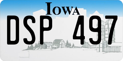 IA license plate DSP497