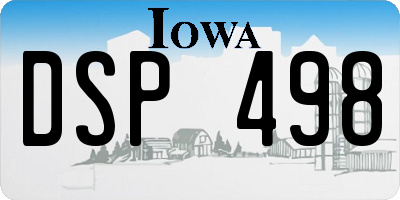IA license plate DSP498