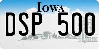 IA license plate DSP500