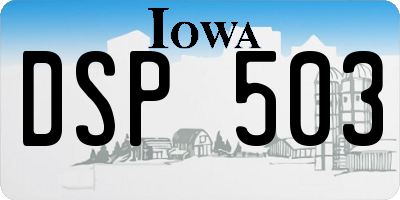 IA license plate DSP503