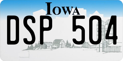 IA license plate DSP504