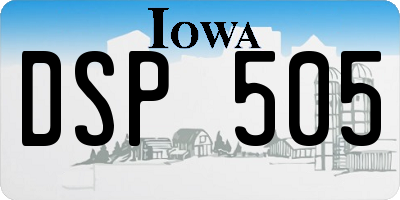 IA license plate DSP505