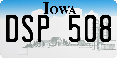 IA license plate DSP508