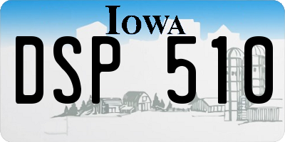IA license plate DSP510