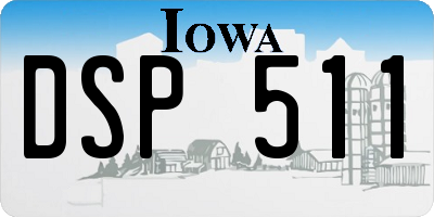 IA license plate DSP511
