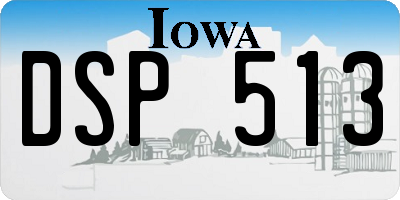 IA license plate DSP513