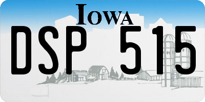 IA license plate DSP515