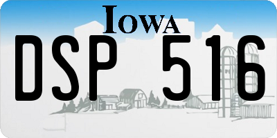 IA license plate DSP516