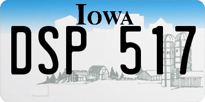 IA license plate DSP517