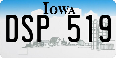 IA license plate DSP519