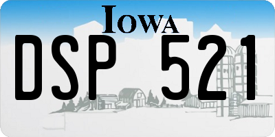 IA license plate DSP521