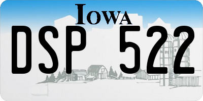 IA license plate DSP522