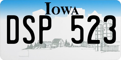 IA license plate DSP523