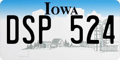 IA license plate DSP524