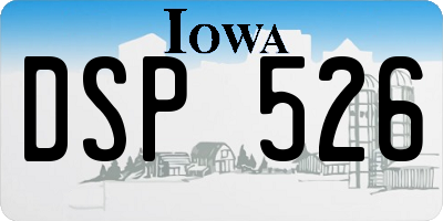 IA license plate DSP526