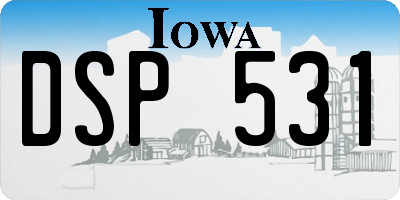 IA license plate DSP531